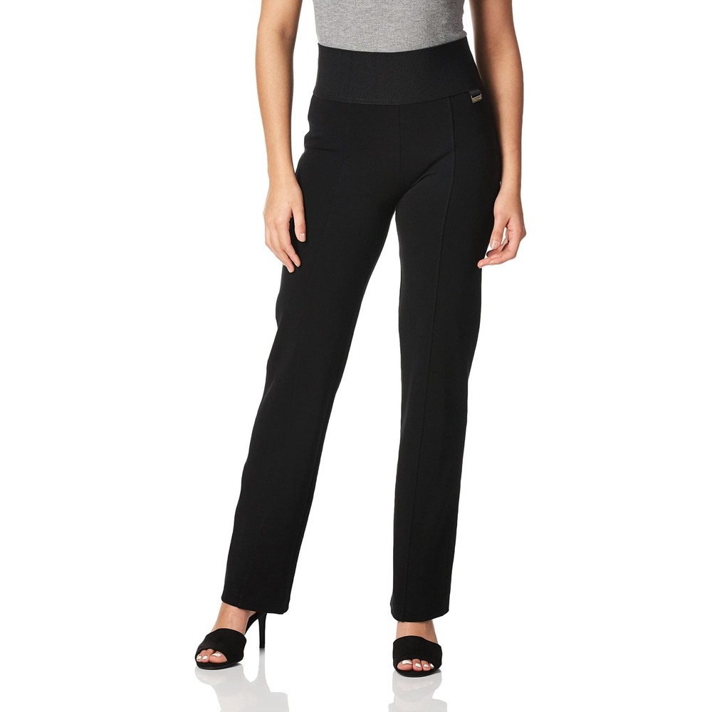 Calvin Klein Womens XL Gray Pintuck Seam Pull On Stretch Pants M4VKX211